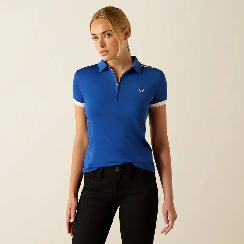 Ariat Ladies Bandera Team 1/4 Zip Polo - Sodalite