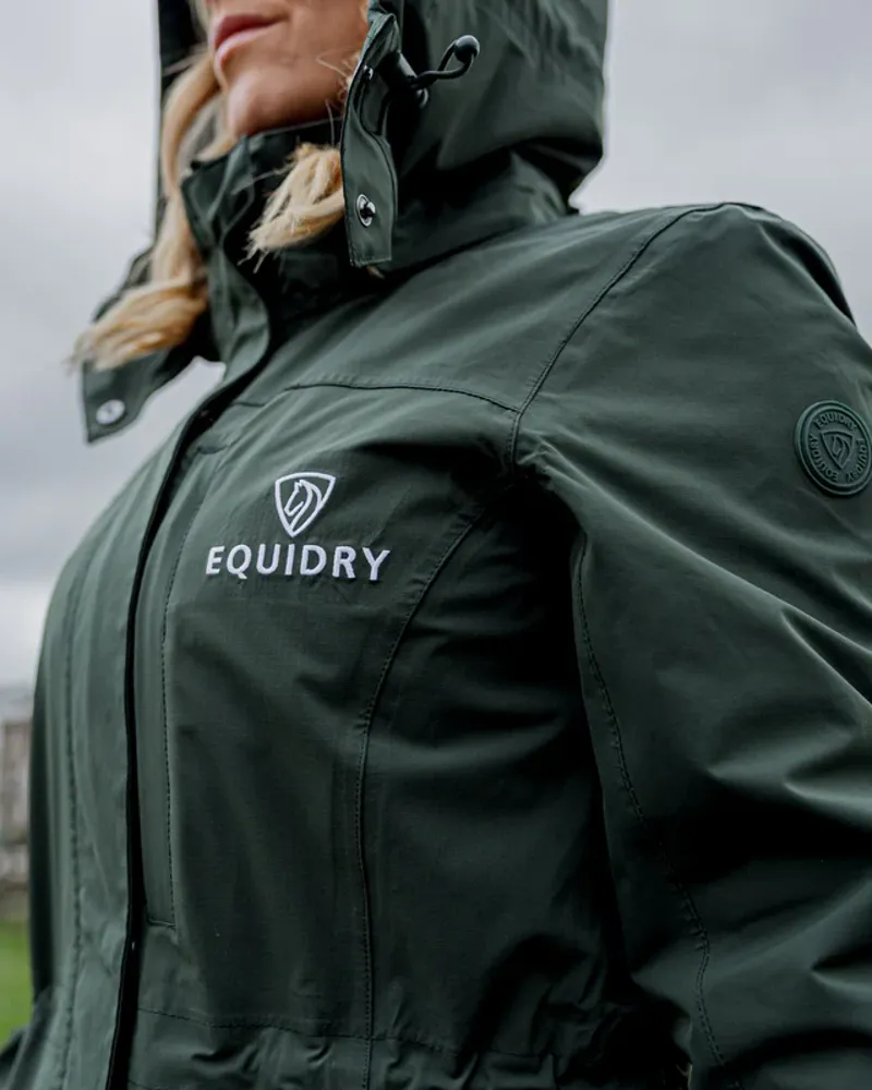 Equidry Aura Long Mac - Black Forest Green-11