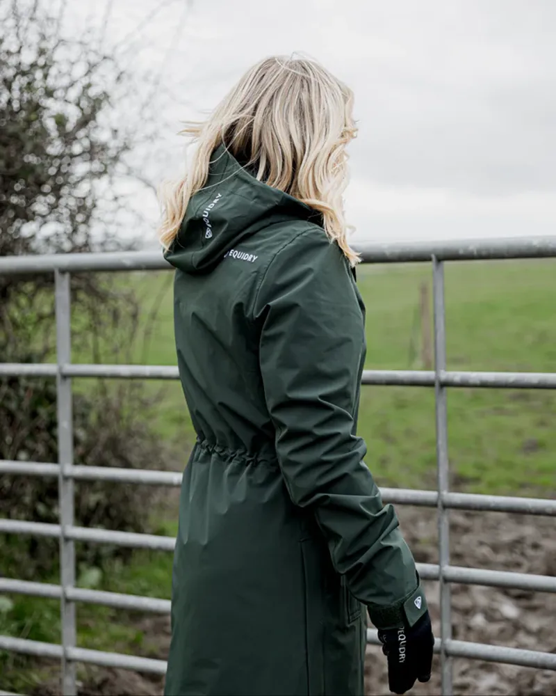 Equidry Aura Long Mac - Black Forest Green-5