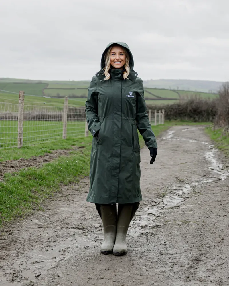 Equidry Aura Long Mac - Black Forest Green-2
