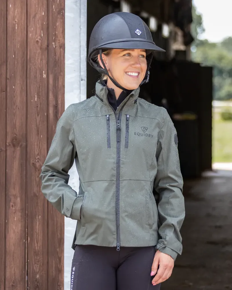 EQUIDRY Adult Varsha Jacket Black Forest Green/ Black-1