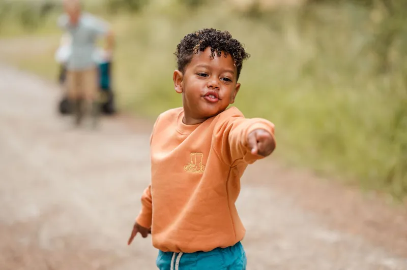 Sew Aneira Childs Embroidered Welly Sweatshirt - Orange-2