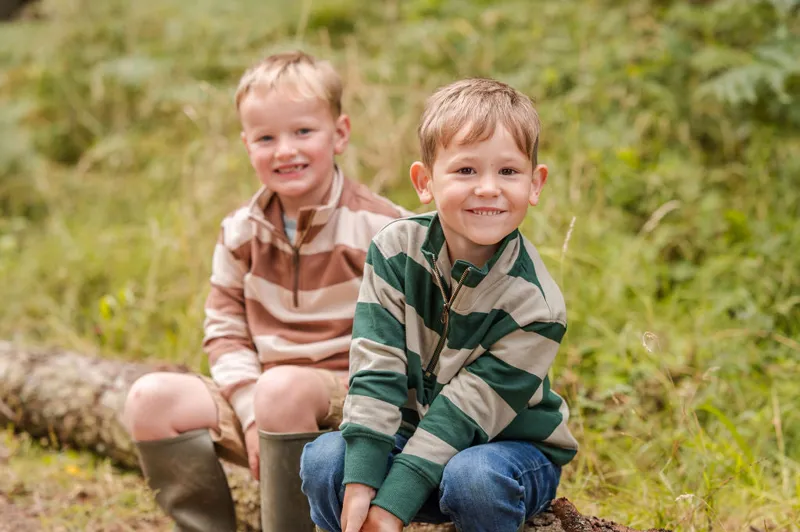 Sew Aneira Childs Striped 1/4 Zip Sweatshirt - Mocha-2