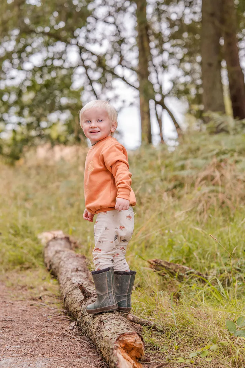 Sew Aneira Childs Embroidered Welly Sweatshirt - Orange-4