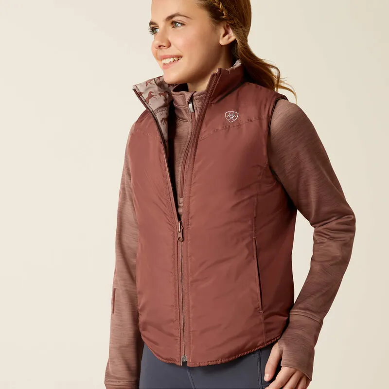 Ariat Youth Bella Insulated Reversible Vest - Scattering Horses-2