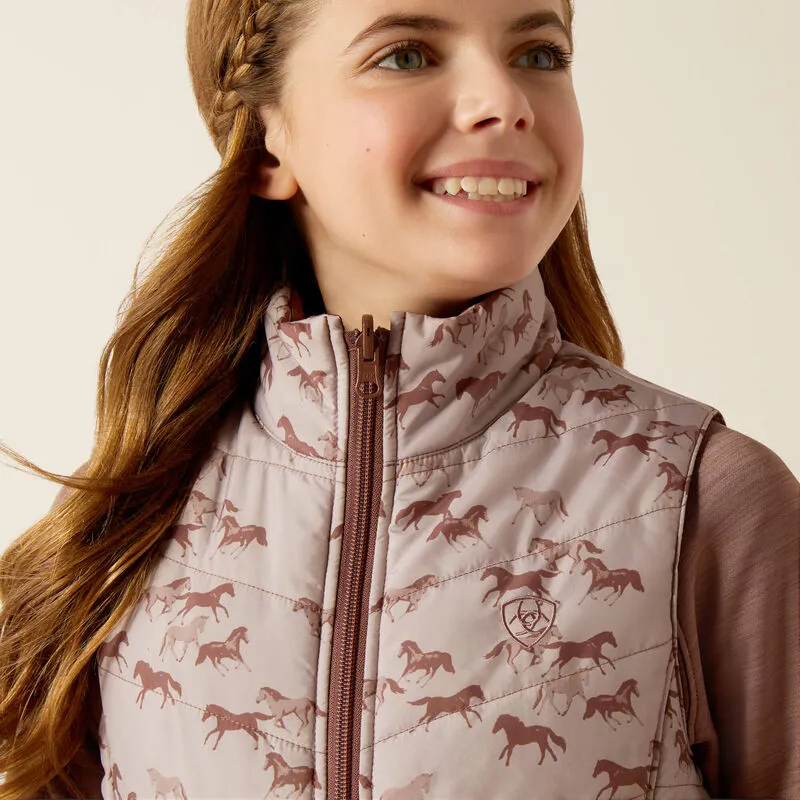 Ariat Youth Bella Insulated Reversible Vest - Scattering Horses-1