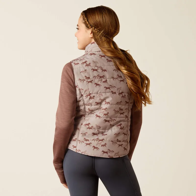 Ariat Youth Bella Insulated Reversible Vest - Scattering Horses-3