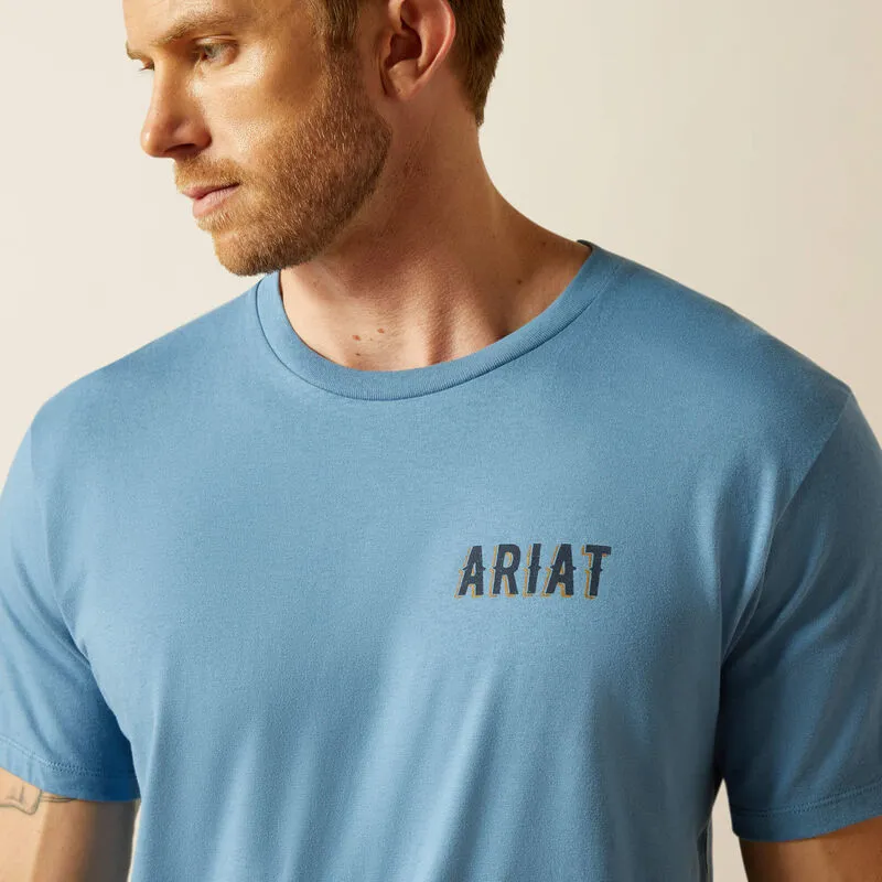 Ariat Gents Blazing Saddle T-Shirt - Coronet Blue-1