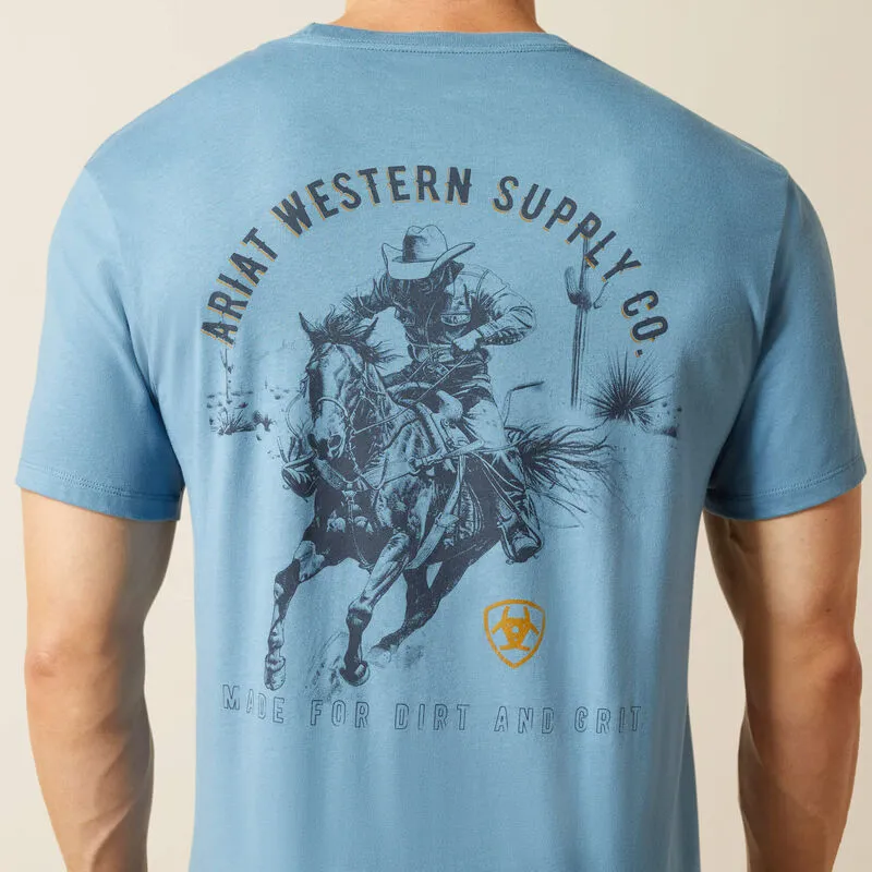 Ariat Gents Blazing Saddle T-Shirt - Coronet Blue-3