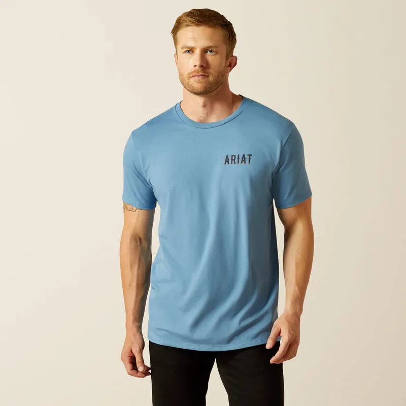 Ariat Gents Blazing Saddle T-Shirt - Coronet Blue