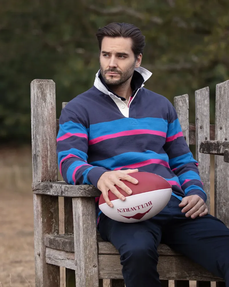 Bullwren Striped Rugby Navy/ Blue-1