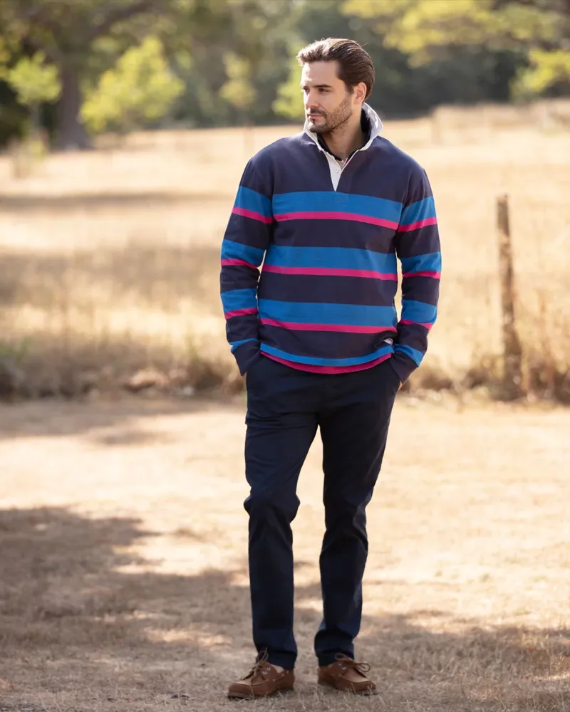 Bullwren Striped Rugby Navy/ Blue-2