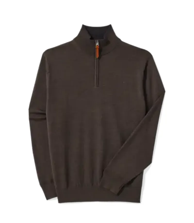 RMW Ernest 1/4 Zip Merino Knit - Chestnut-1