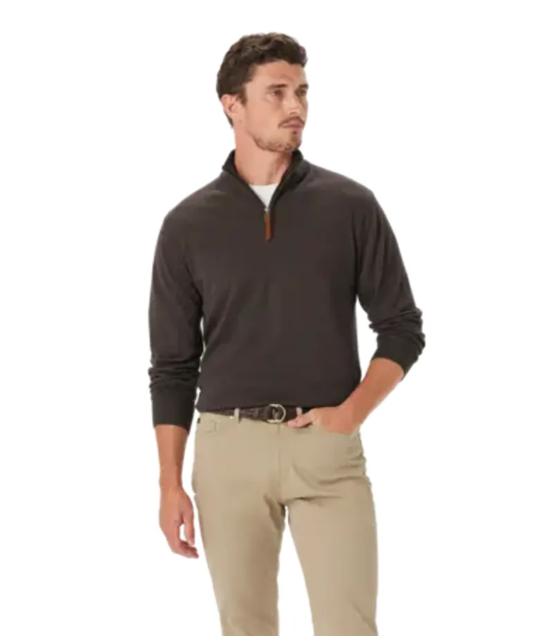 RMW Ernest 1/4 Zip Merino Knit - Chestnut