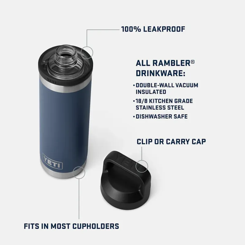 YETI Rambler 18oz Bottle With Chug Cap - Charcoal-4