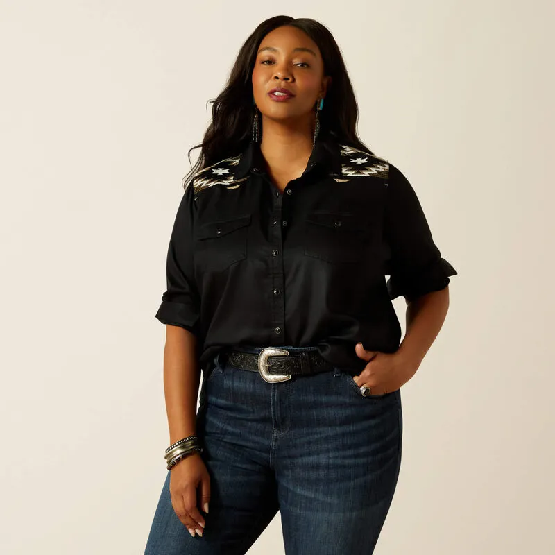 Ariat Ladies Dawn Western Shirt - Black-1