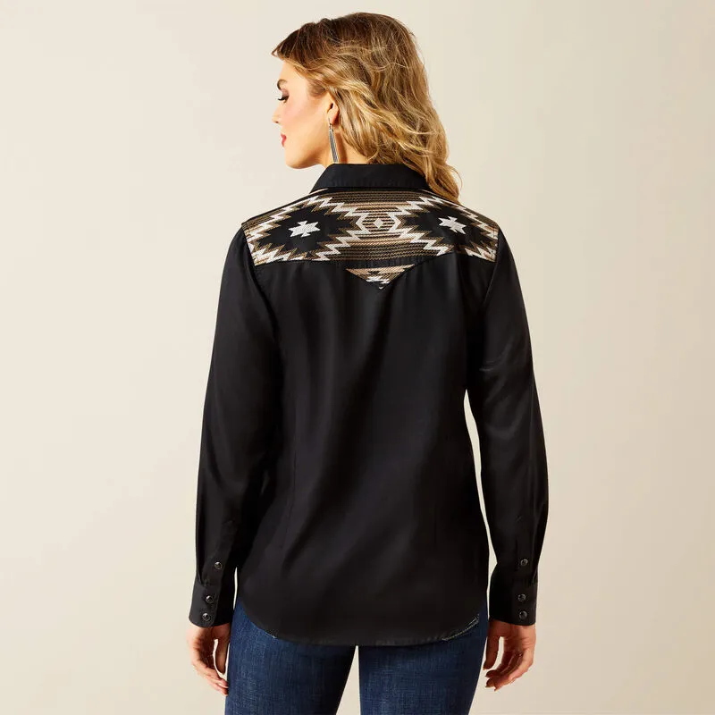 Ariat Ladies Dawn Western Shirt - Black-4