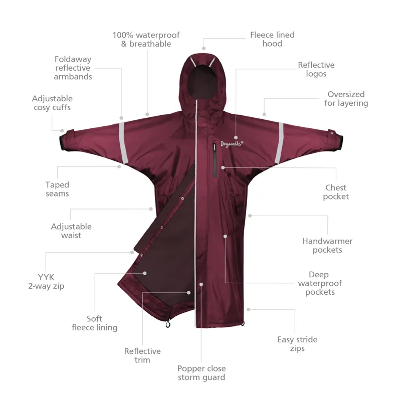 Drywalks Unisex Waterproof All Seasons Coat Plum/ Plum-2