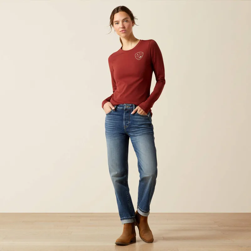 Ariat Ladies EQ Icons T-Shirt - Madder Brown-2