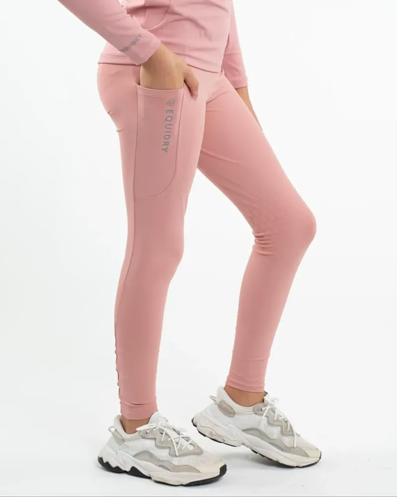 Equidry Children's Water Repellent Leggings Pale Pink/ Grey