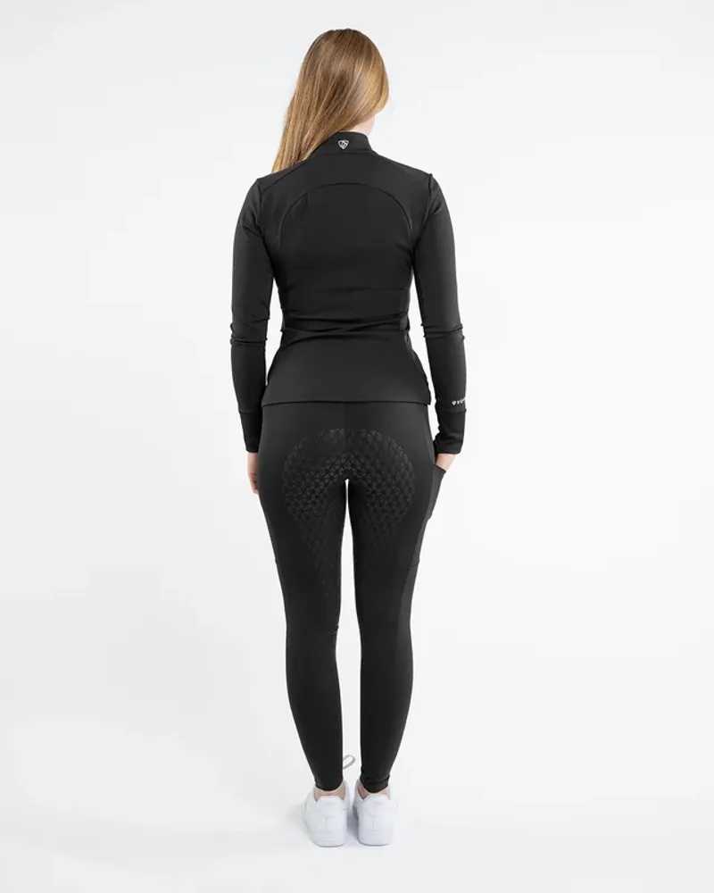 EQUIDRY Water Repellent Leggings Full Seat Black/ White-1