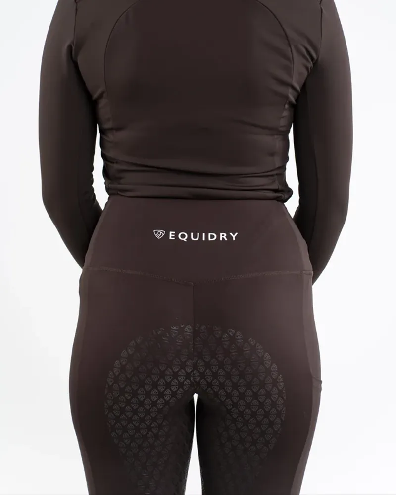 EQUIDRY Water Repellent Leggings Full Seat - Brown/ White-1