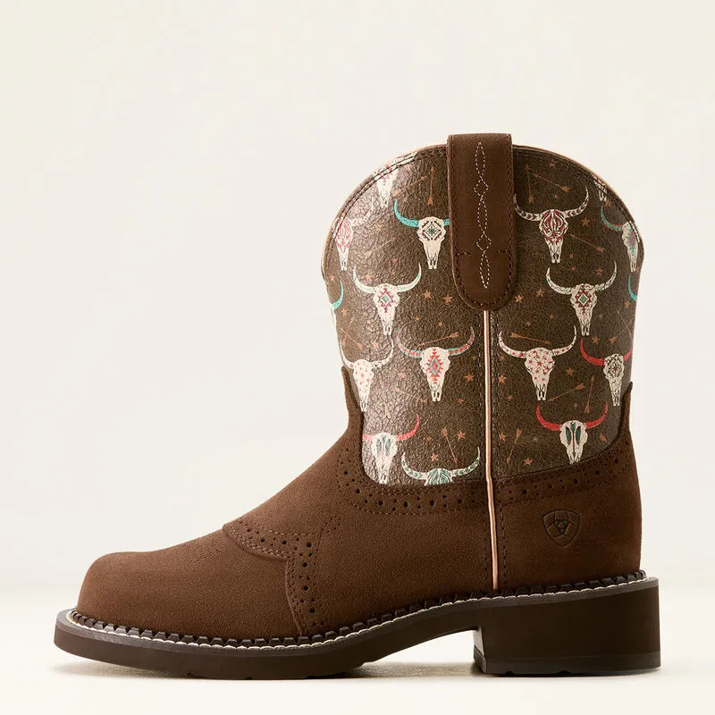 Ariat Ladies Fatbaby Heritage Farrah - Barley/ Boho Skull-1