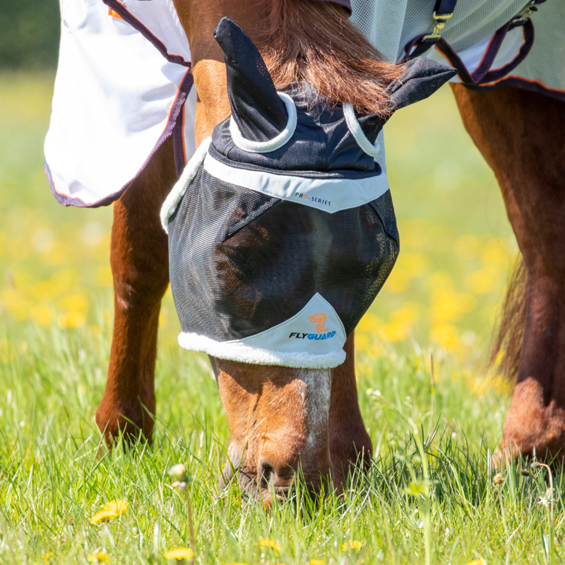 Shires FlyGuard Pro Field Durable Fly Mask - Black-1