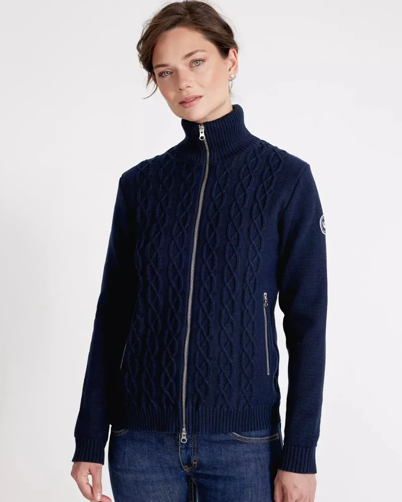 Holebrook Ladies Marianne Full Zip Windproof Sweater - Navy