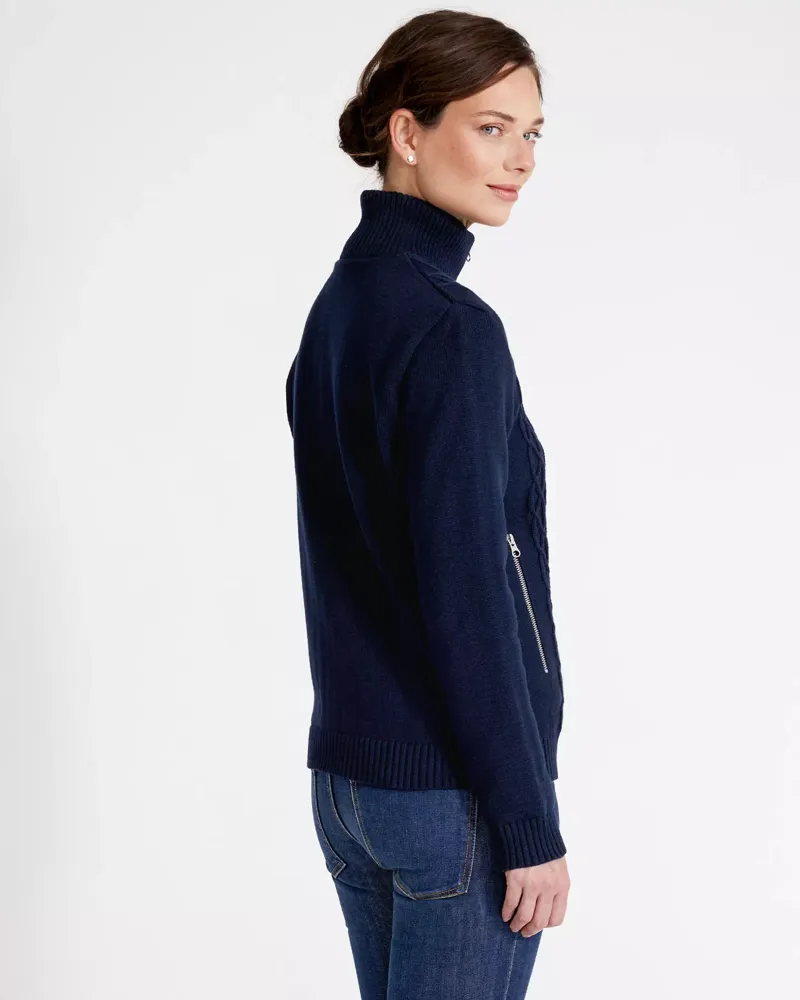 Holebrook Ladies Marianne Full Zip Windproof Sweater - Navy-1