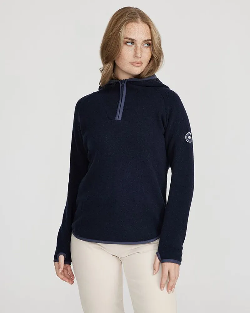 Holebrook Judit Hood Windproof Knitted Sweater - Navy