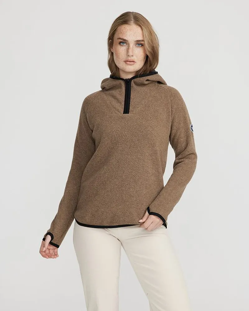 Holebrook Judit Hood Windproof Knitted Sweater - Walnut