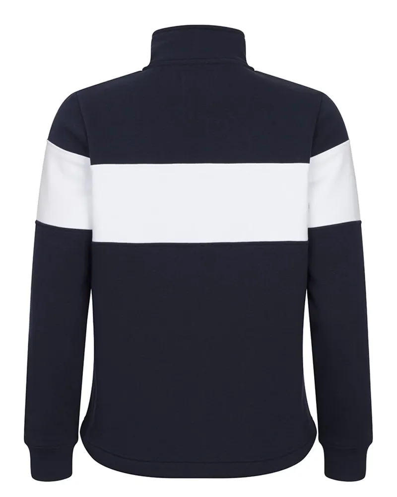 Hoggs of Fife Dumfries 1888 Ladies 1/4 Zip Sweatshirt - Navy/White-1