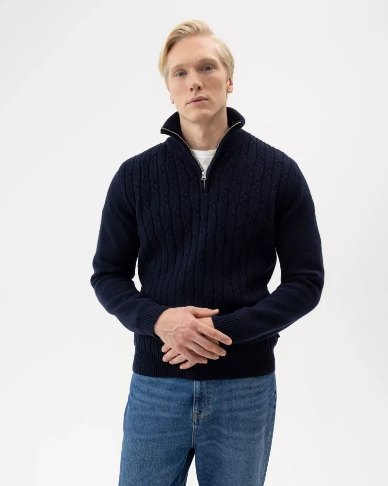 Holebrook Alvin T-Neck Windproof - Navy-1