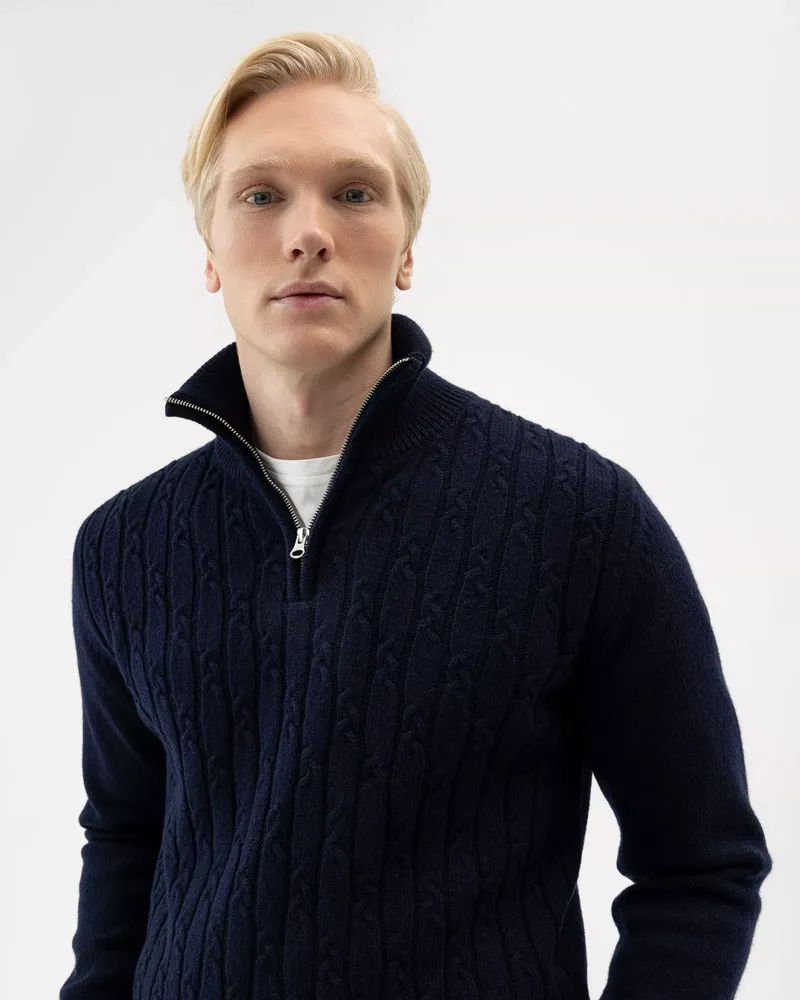 Holebrook Alvin T-Neck Windproof - Navy-3