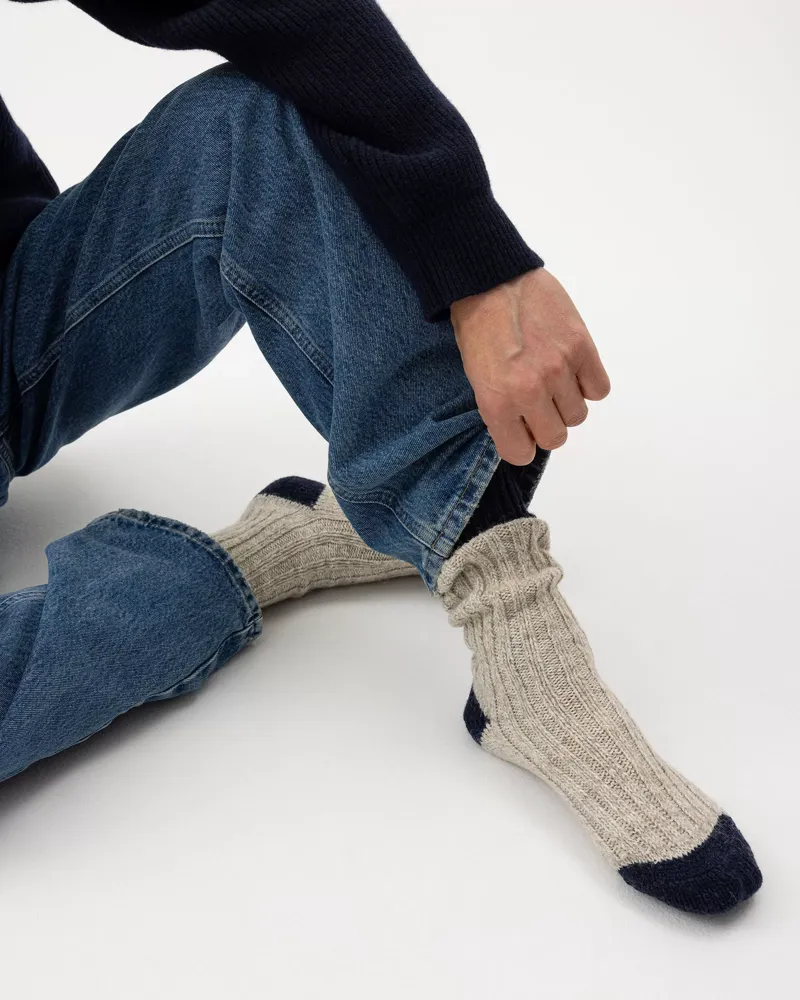 Holebrook Brommo Raggsocka - Khaki/Navy-1