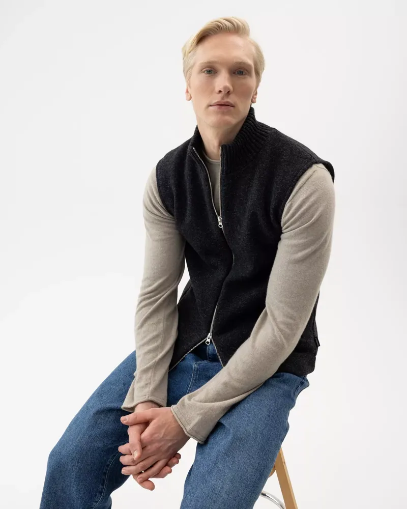 Holebrook Fred Vest Windproof - Anthracite Melange-3