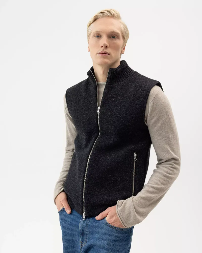 Holebrook Fred Vest Windproof - Anthracite Melange-1