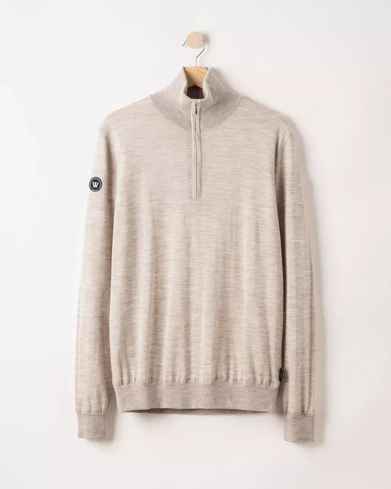 Holebrook Gents Jesper T-Neck Windproof Sweater - Sand Melange-3