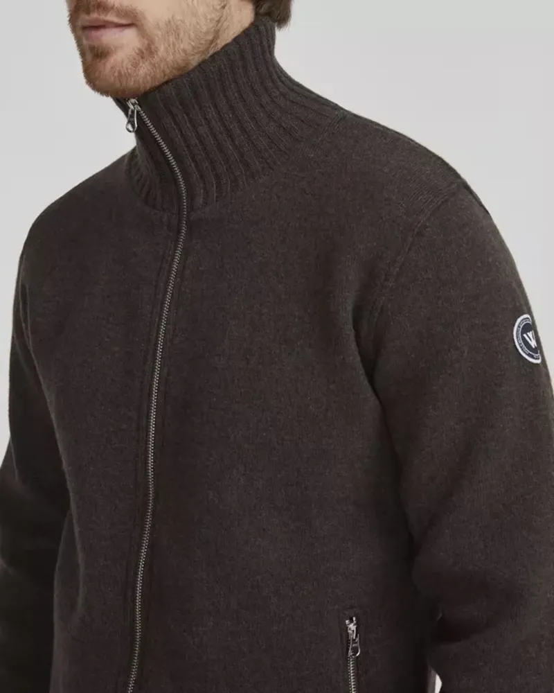 Holebrook Mans Windproof Zip Sweater - Brown Melange-2