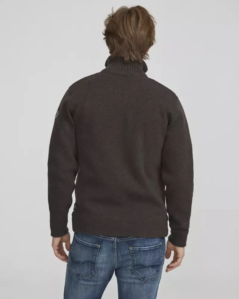 Holebrook Mans Windproof Zip Sweater - Brown Melange-3