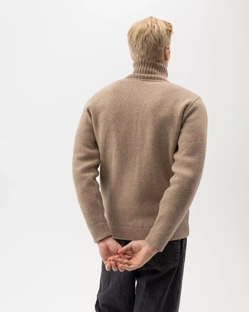 Holebrook Mans Fullzip Windproof Jumper - Khaki-4