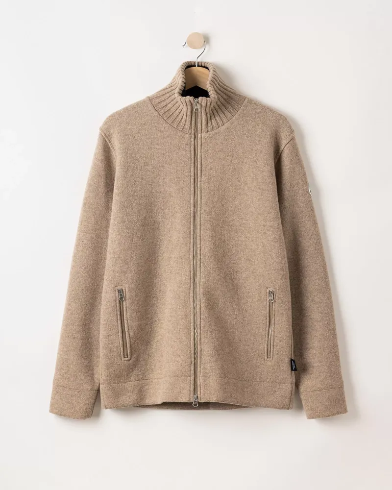 Holebrook Mans Fullzip Windproof Jumper - Khaki-1