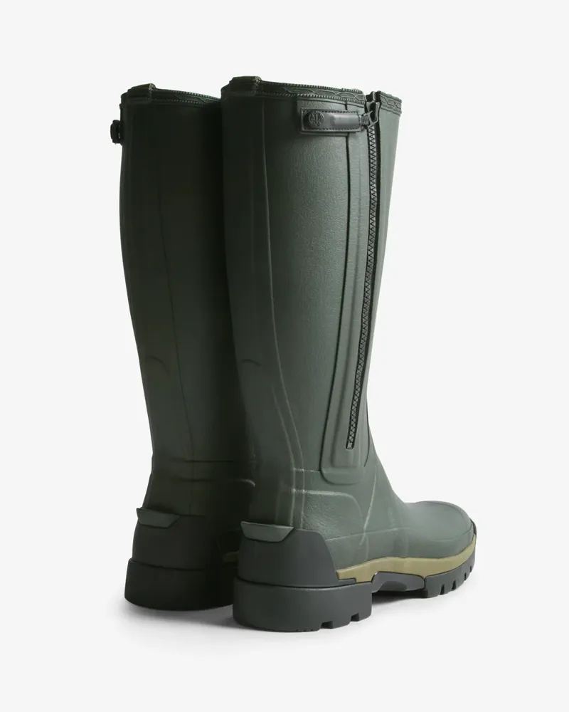 Hunter Womens Balmoral Tall Zip Up Boot Neo Lined - Dark Olive-2