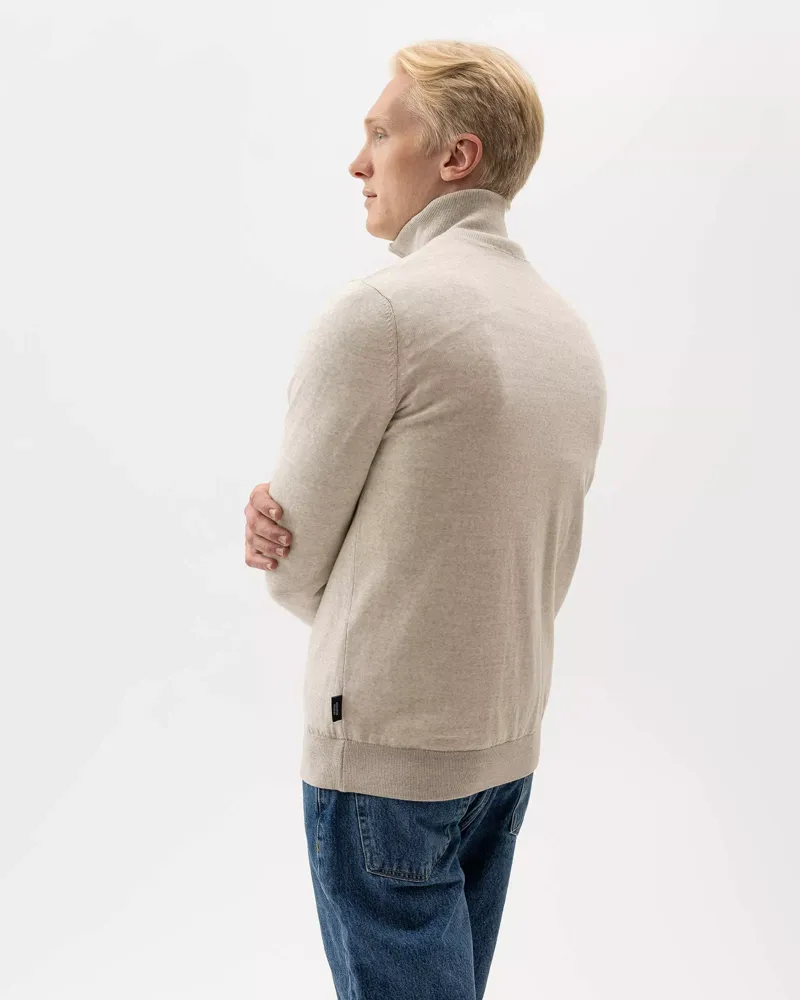Holebrook Gents Jesper T-Neck Windproof Sweater - Sand Melange-1