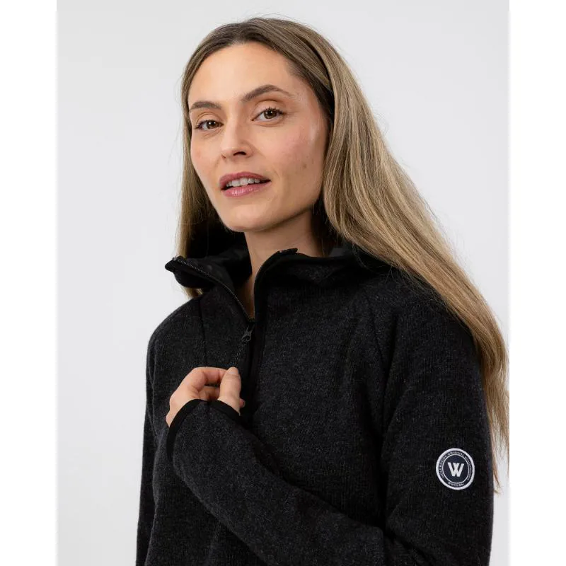 Holebrook Judit Hood Windproof Knitted Sweater - Anthracite Melange-2