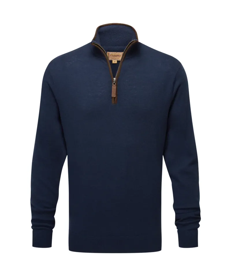 Schoffel Jura 1/4 Zip Jumper - Navy