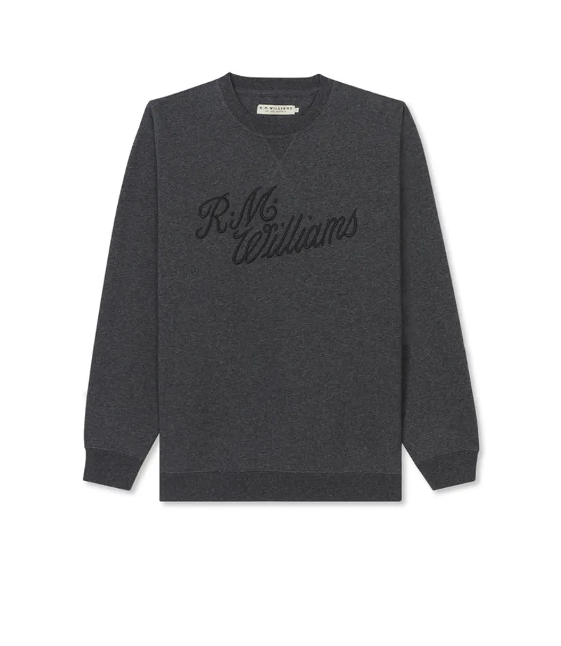 RMW Script Crew Neck Sweater - Charcoal