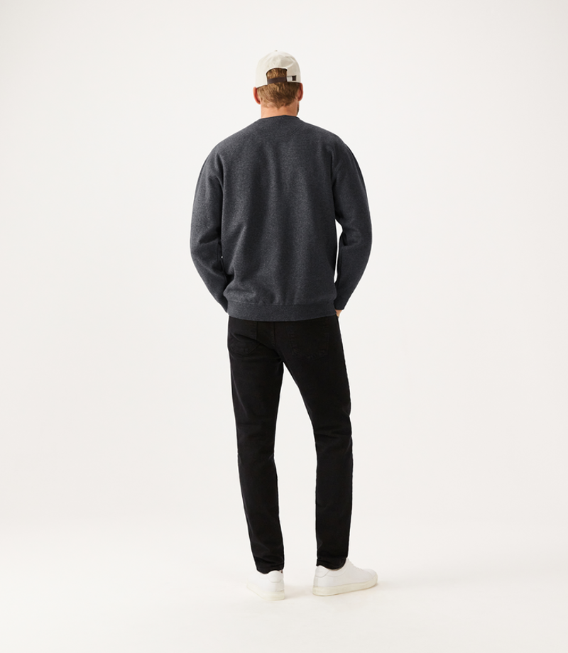 RMW Script Crew Neck Sweater - Charcoal-5