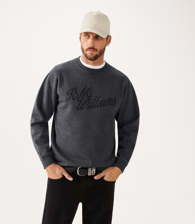 RMW Script Crew Neck Sweater - Charcoal-1
